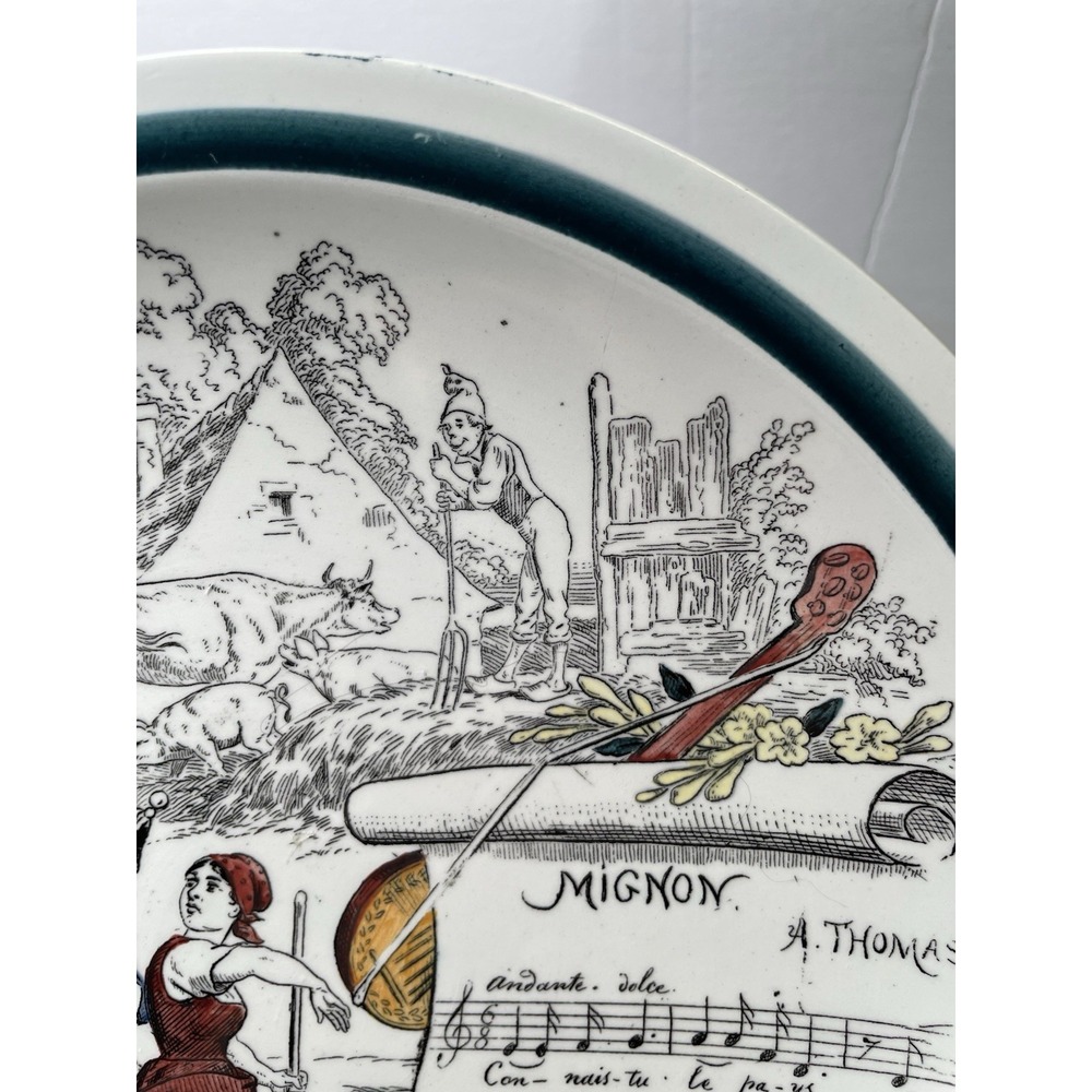 Antique 1880s French Terre de Fer Porcelain No 11 Signed & Marked Plate See Desc - Picture 5 of 7